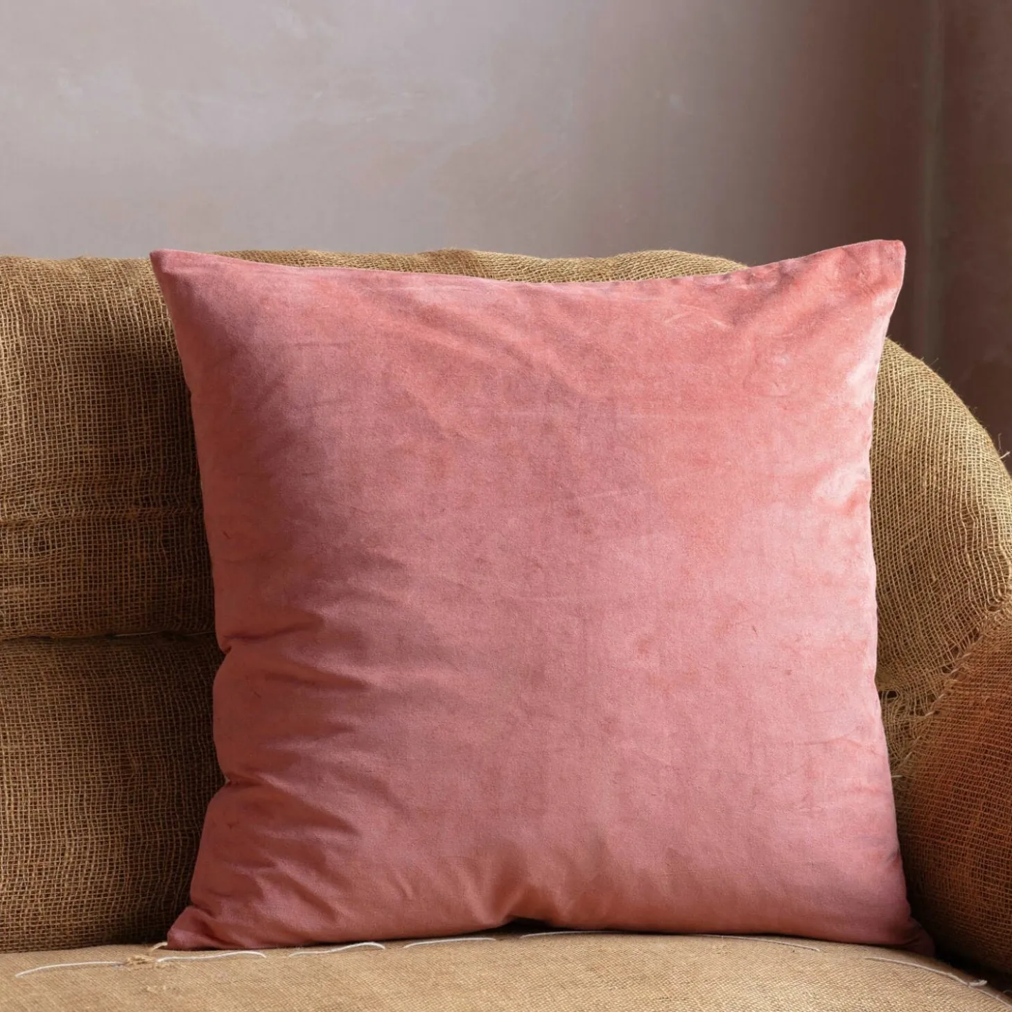 Large Velvet and Linen Backed Cushions