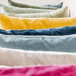 Large Velvet and Linen Backed Cushions