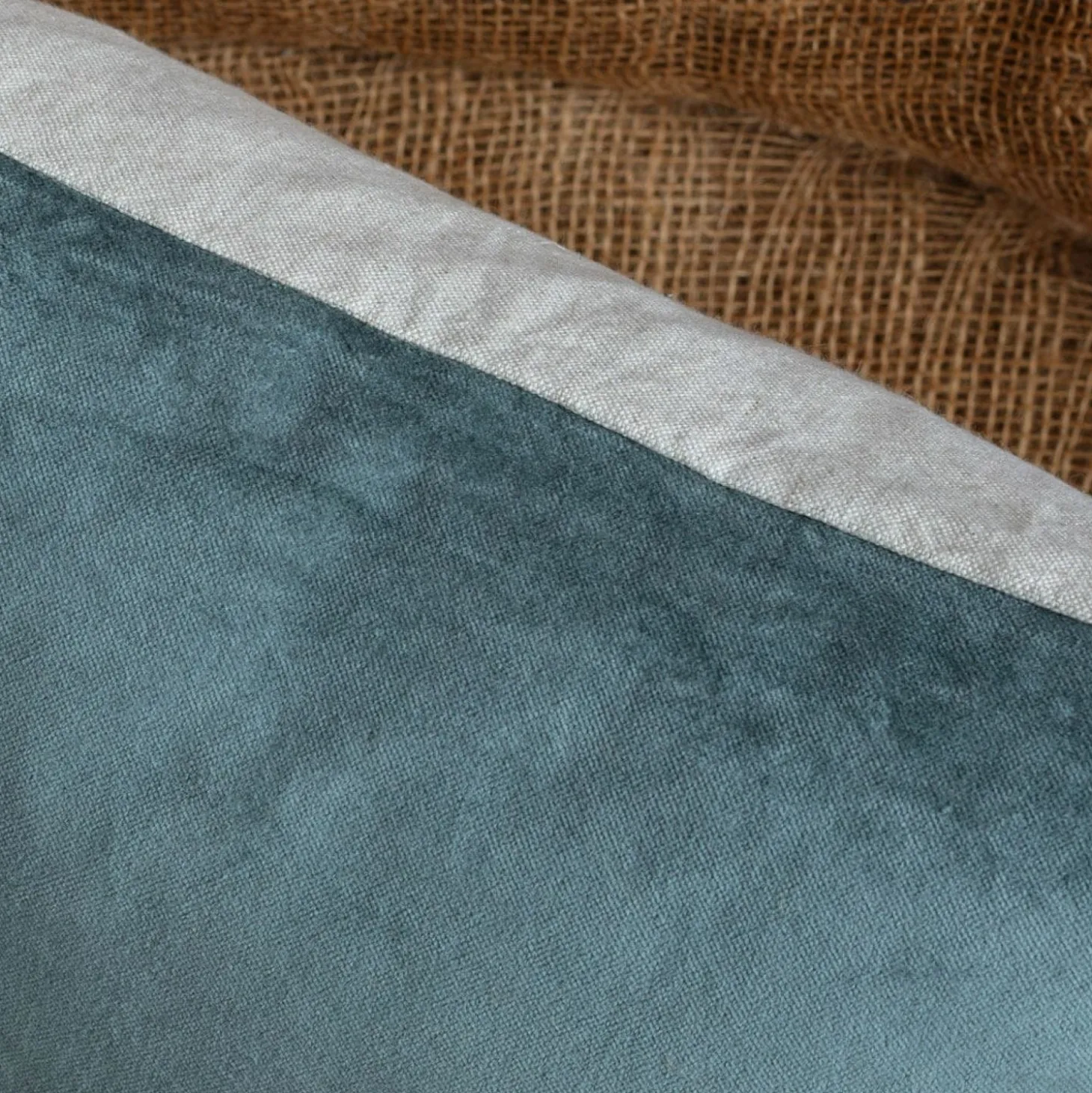 Large Velvet and Linen Backed Cushions
