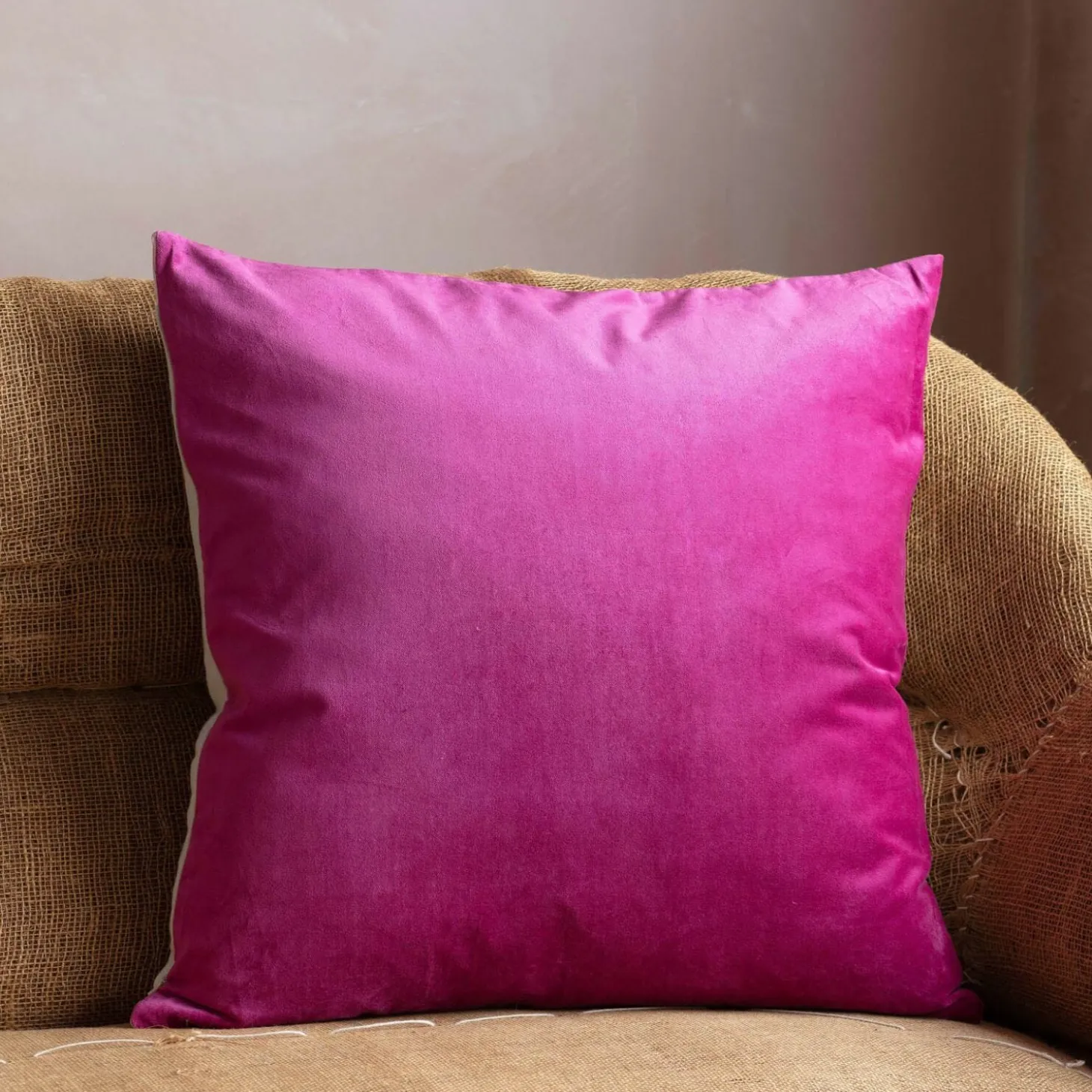 Large Velvet and Linen Backed Cushions