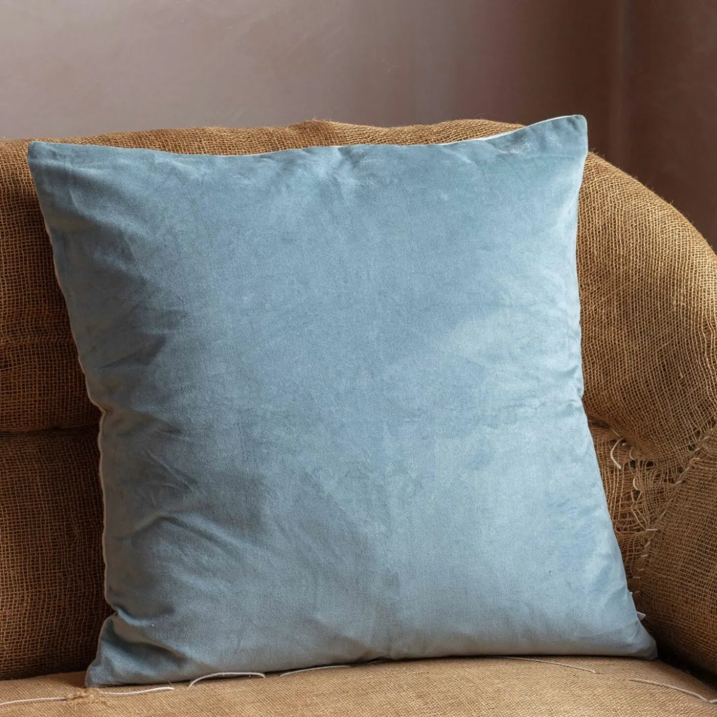 Large Velvet and Linen Backed Cushions