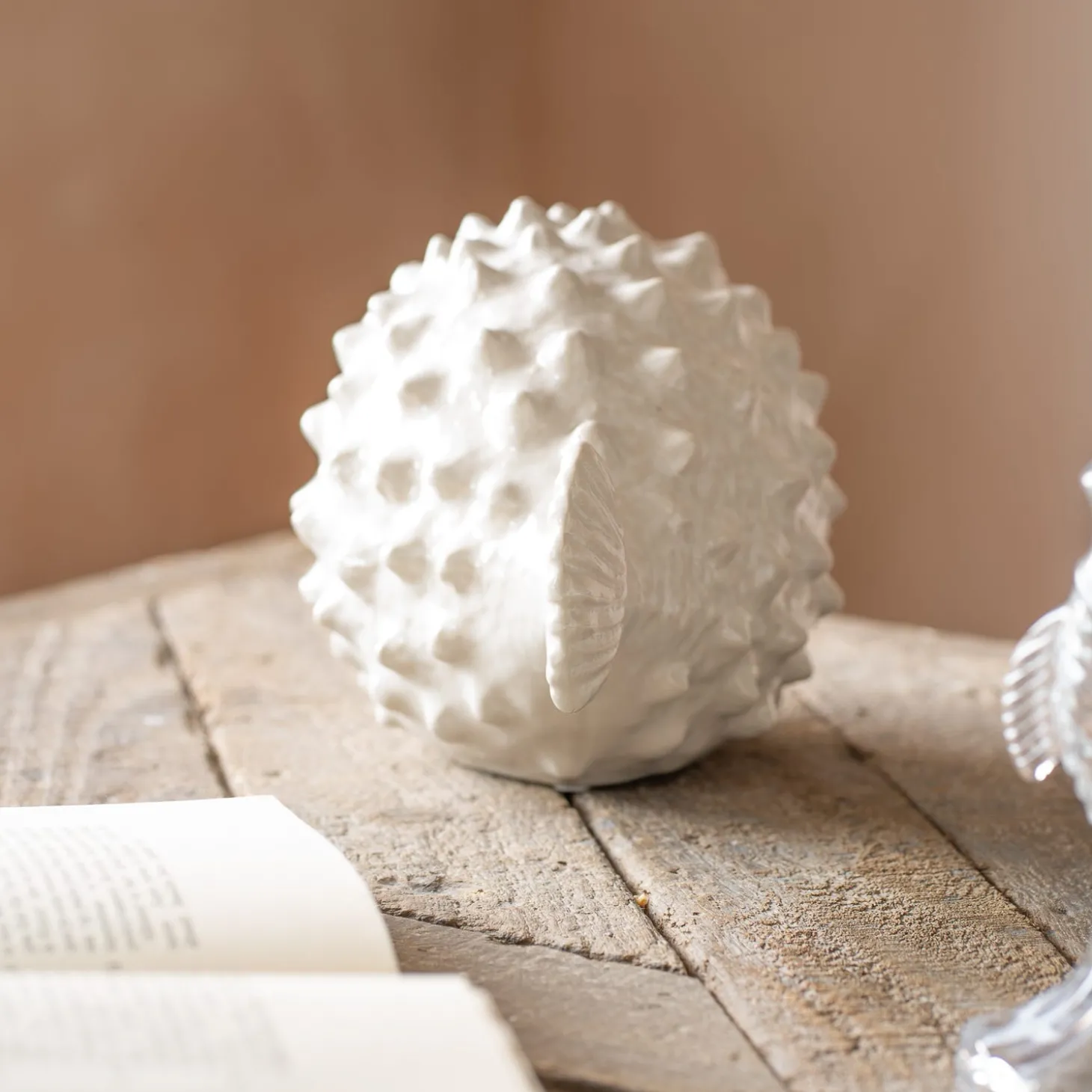 Large White Ceramic Blowfish Ornament