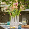 Large White Ceramic Multi-Stem Vase