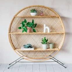 Large Wren Round Wicker Shelving Unit