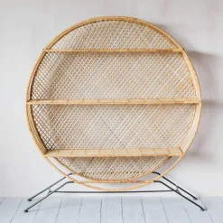 Large Wren Round Wicker Shelving Unit