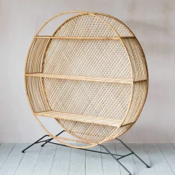 Large Wren Round Wicker Shelving Unit