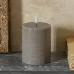 LED Pillar Candle Sandstone