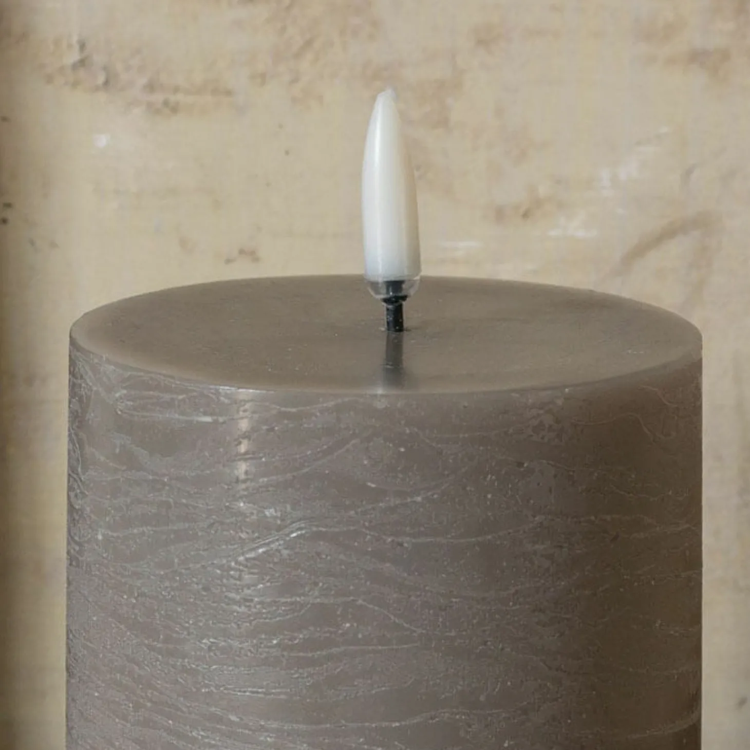 LED Pillar Candle Sandstone