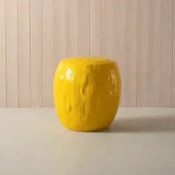 Lemon Yellow Ceramic Stool