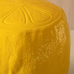 Lemon Yellow Ceramic Stool