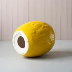 Lemon Yellow Ceramic Stool