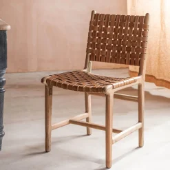 Leon Woven Leather Chair