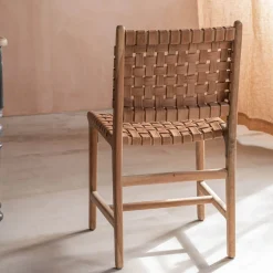 Leon Woven Leather Chair