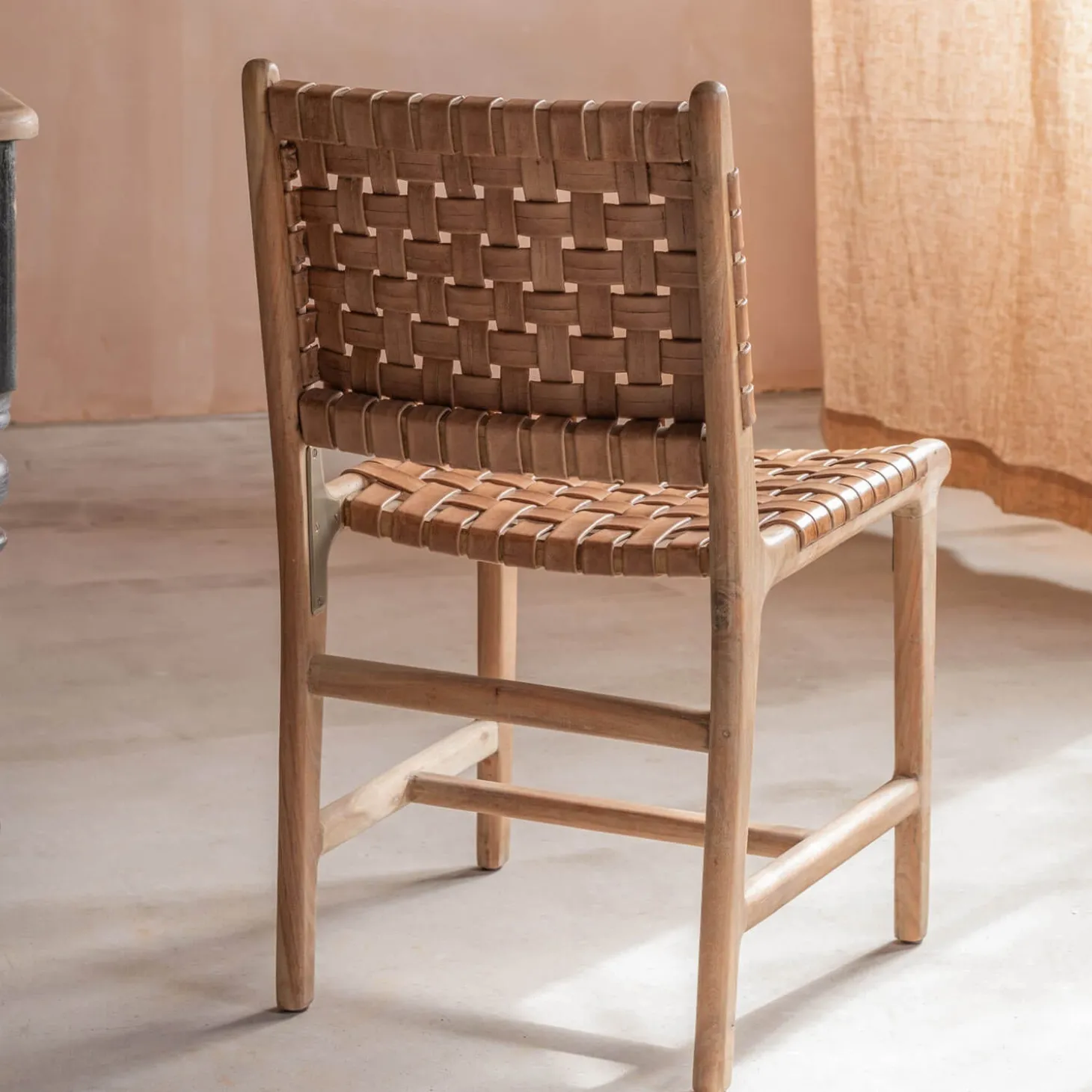 Leon Woven Leather Chair