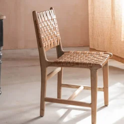 Leon Woven Leather Chair