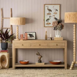 Leshan Natural Three Drawer Sideboard