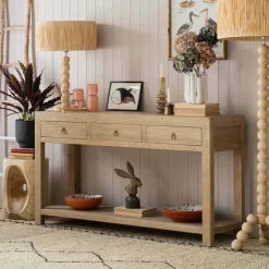 Leshan Natural Three Drawer Sideboard
