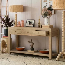 Leshan Natural Three Drawer Sideboard