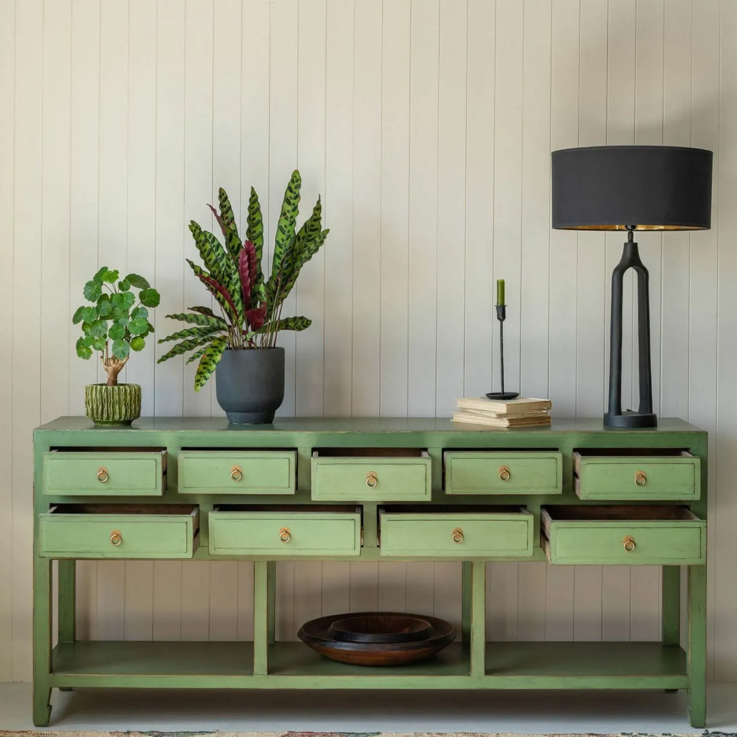 Leshan Nine Drawer Jade Sideboard