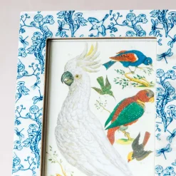 Light Blue Floral Print Bone Frame