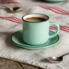 Light Green Coffee Cup and Saucer