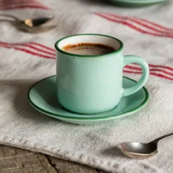 Light Green Coffee Cup and Saucer