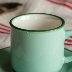 Light Green Coffee Cup and Saucer