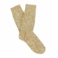 Lime and Brick Melange Socks