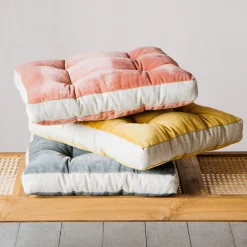 Linen Border Velvet Seat Pads