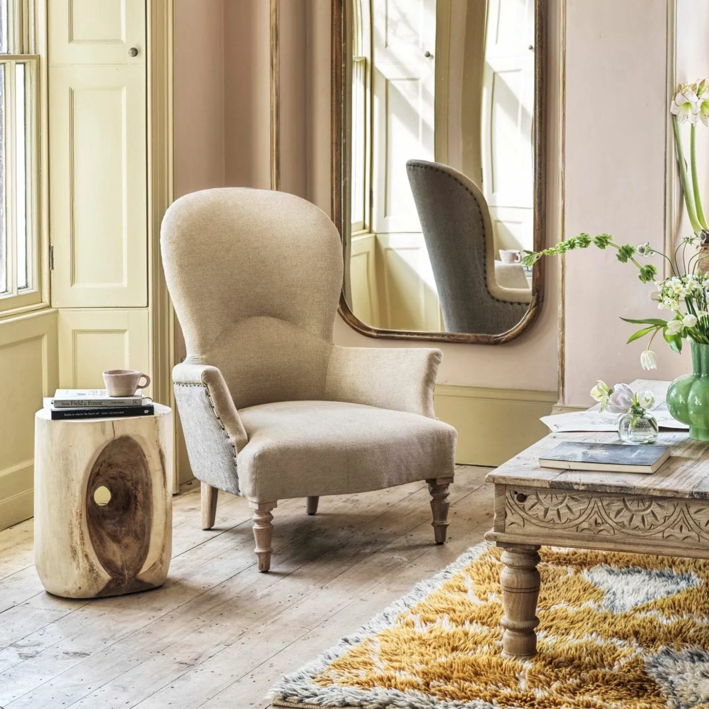Louise Natural Linen Armchair