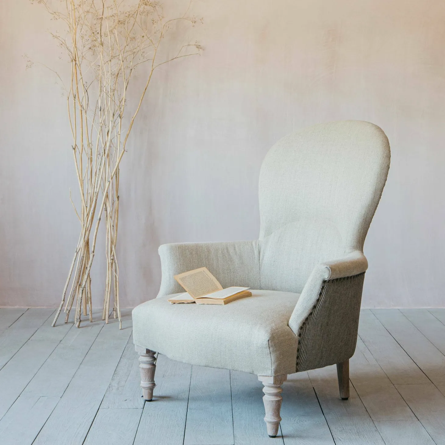Louise Natural Linen Armchair
