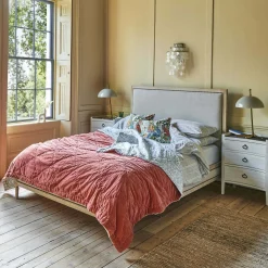 Luna Natural Linen King Size Bed