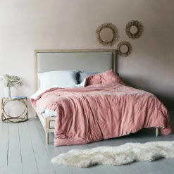 Luna Natural Linen King Size Bed
