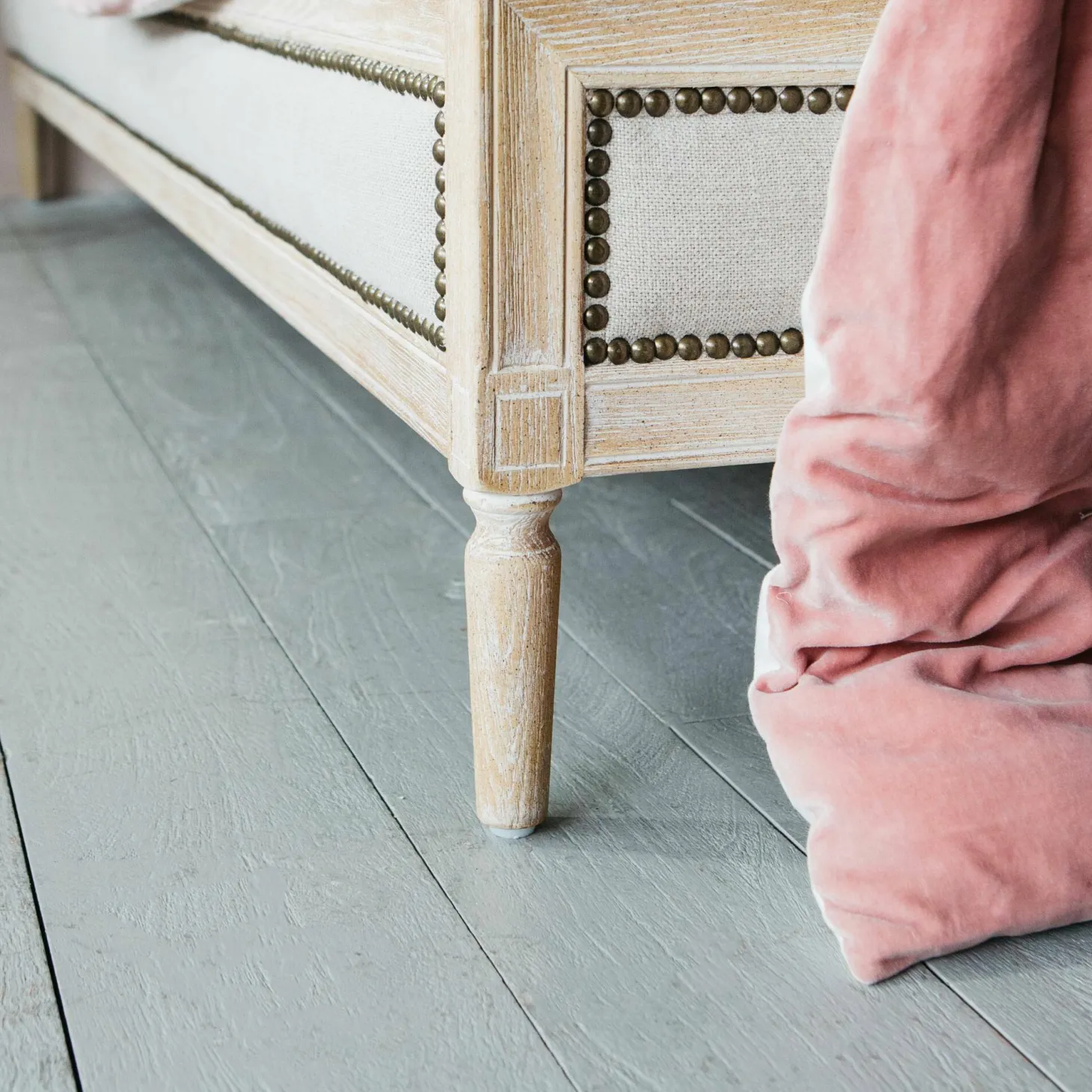 Luna Natural Linen King Size Bed