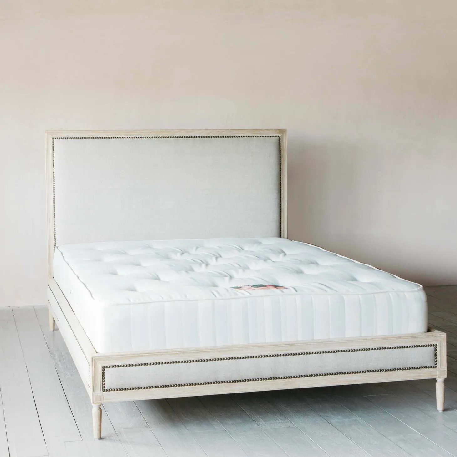 Luna Natural Linen King Size Bed