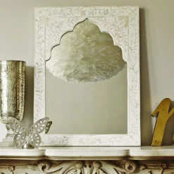 Mandir White Bone Inlay Mirror