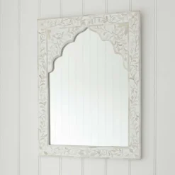 Mandir White Bone Inlay Mirror