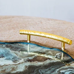 Marble Effect Tray with Handles
