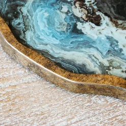 Marble Effect Tray with Handles