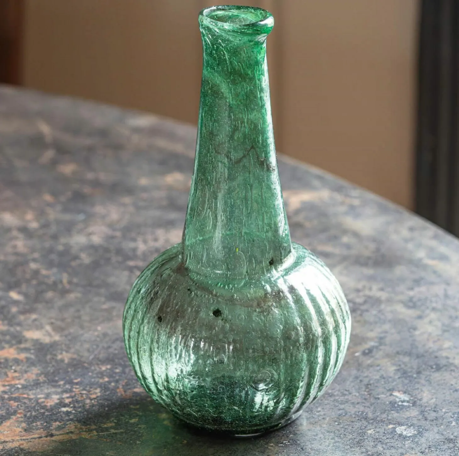 Marbled Green Glass Vase