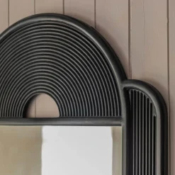 Margot Black Wooden Carved Mirror