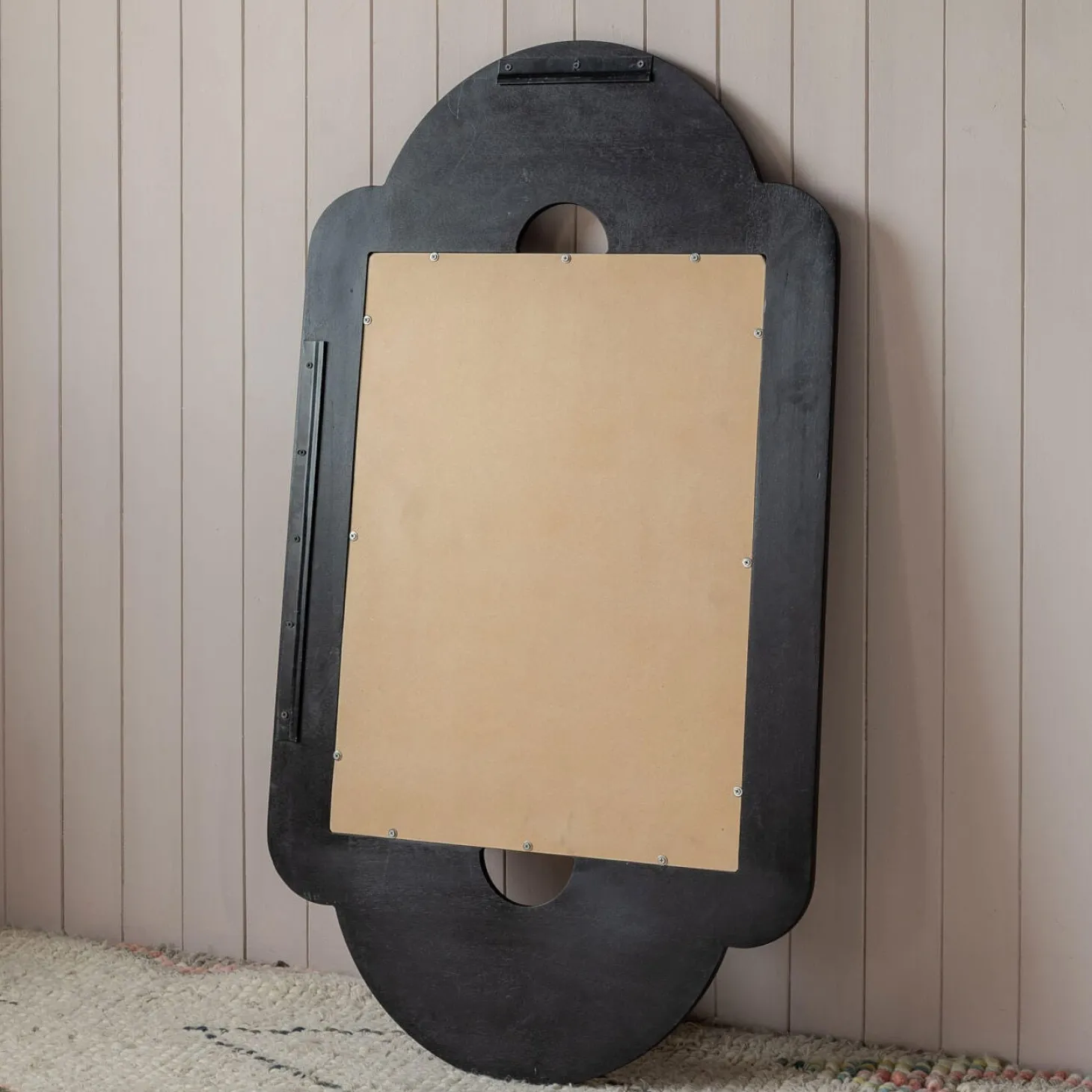 Margot Black Wooden Carved Mirror