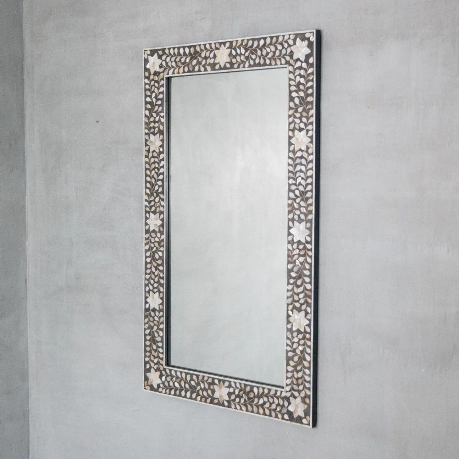 Maxi Grey Mother of Pearl Mirror