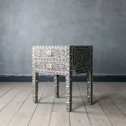 Maxi Grey Mother of Pearl Bedside Table