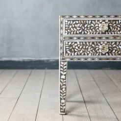 Maxi Grey Mother of Pearl Bedside Table
