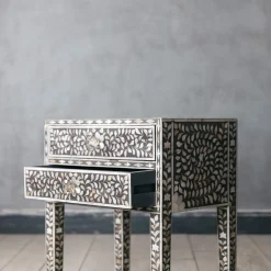 Maxi Grey Mother of Pearl Bedside Table