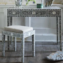 Maxi Grey Mother of Pearl Stool
