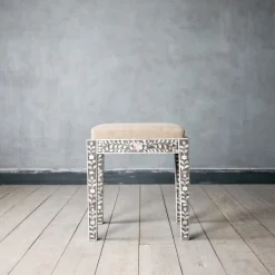 Maxi Grey Mother of Pearl Stool