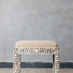 Maxi Grey Mother of Pearl Stool