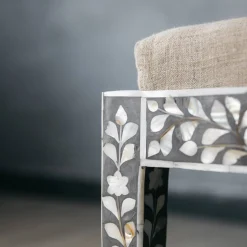 Maxi Grey Mother of Pearl Stool